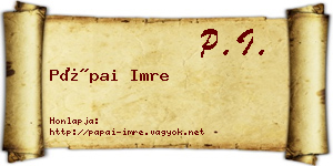 Pápai Imre névjegykártya