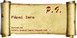 Pápai Imre névjegykártya