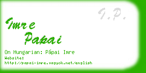 imre papai business card